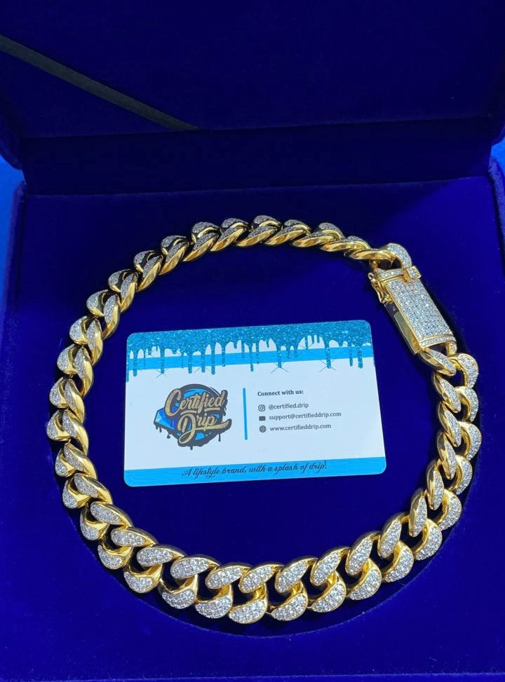 Image of 20mm Iced Out Miami Cuban Link Chain in gold