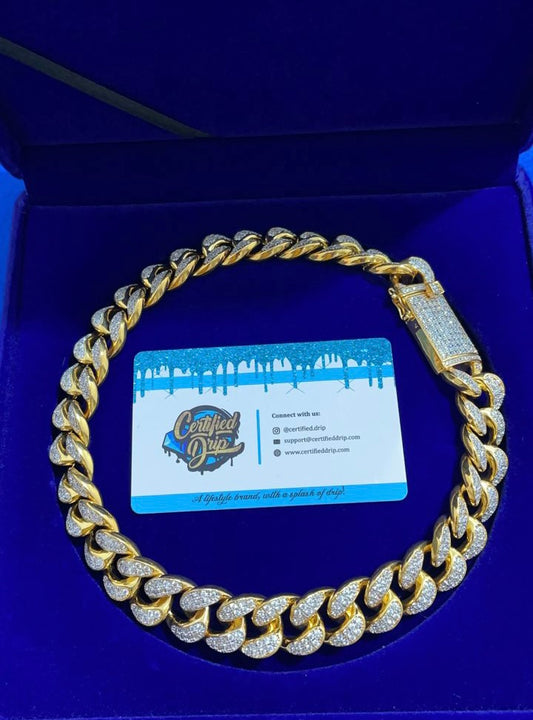 Image of 20mm Iced Out Miami Cuban Link Chain in gold