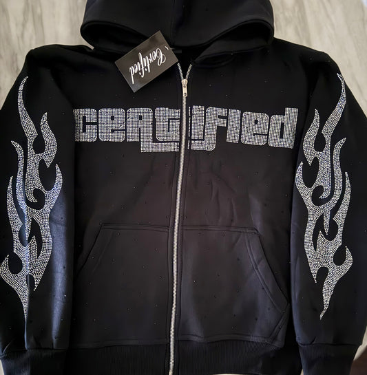 Certified - No L’s ,  Just Lessons Rhinestone Hoodie - Certified Drip