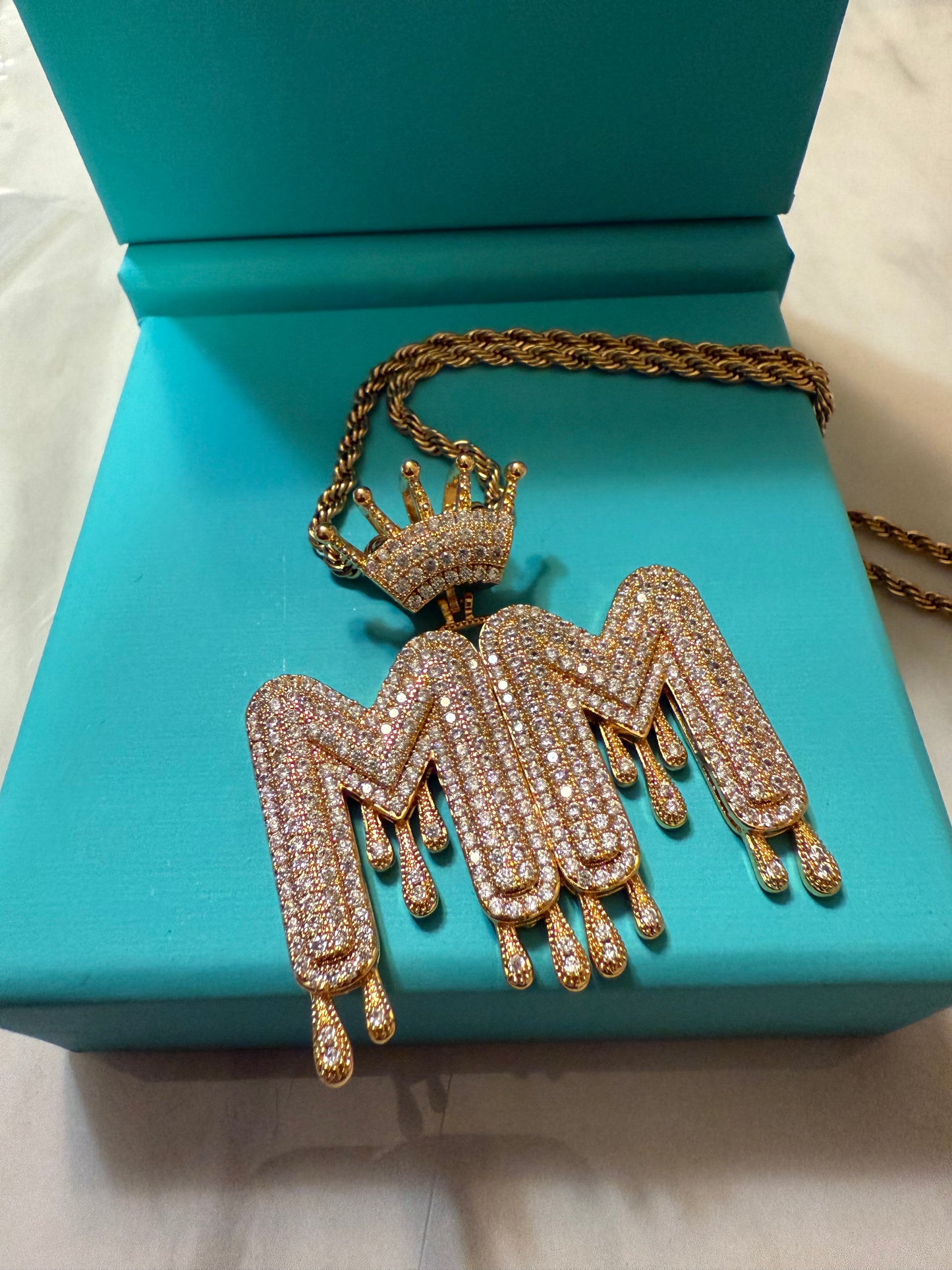 Crowned Custom Nameplate Pendant (SHIPS IN 2-4 WEEKS)