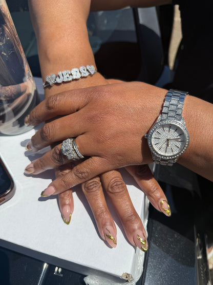 Iced charmed bracelet (custom)