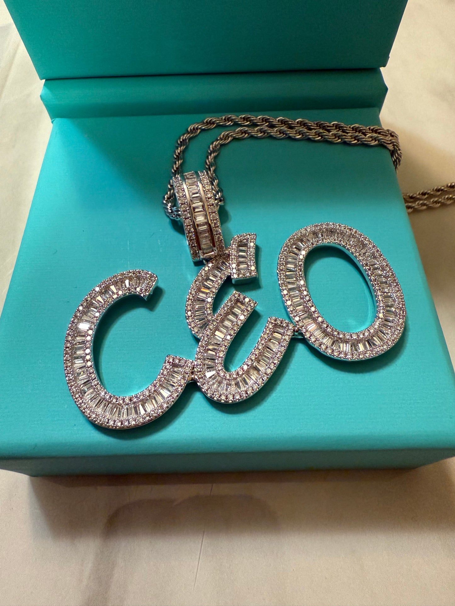 Iced Baguette Custom Name Pendant (Ships in 2-4 weeks)