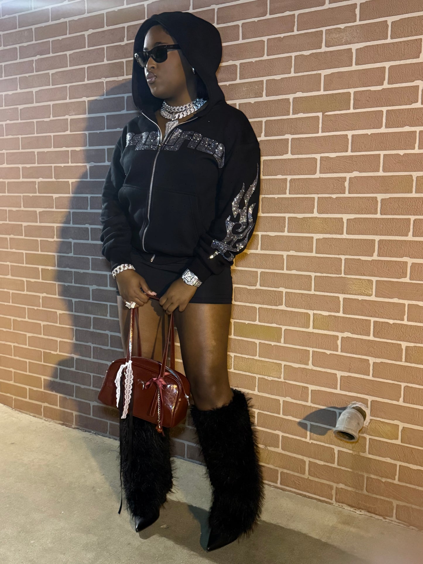 Certified - No L’s ,  Just Lessons Rhinestone Hoodie