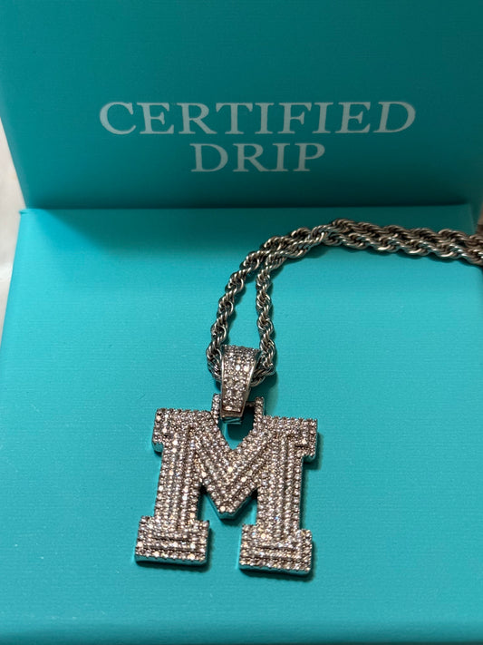 Icy Layered Letter Pendant