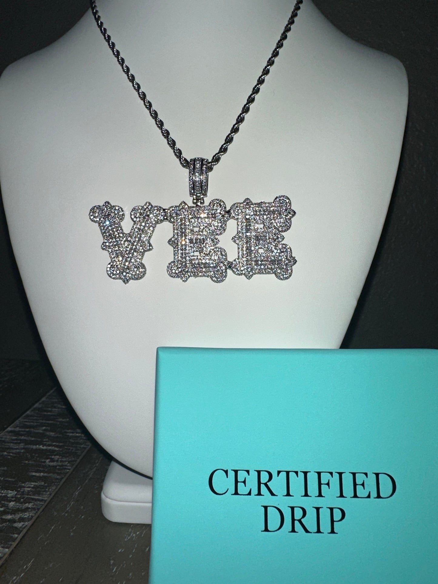 Iced Baguette Micro Paved Custom Name Pendant (Ships in 2-4 weeks) - Certified Drip