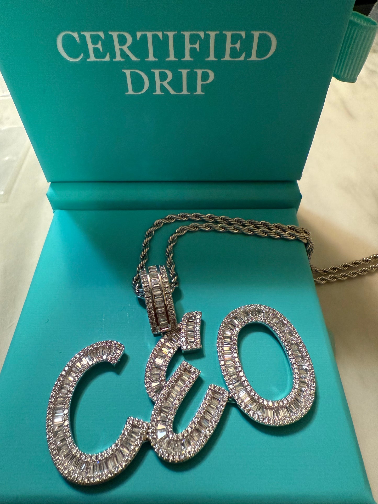 Iced Baguette Custom Name Pendant (Ships in 2-4 weeks)