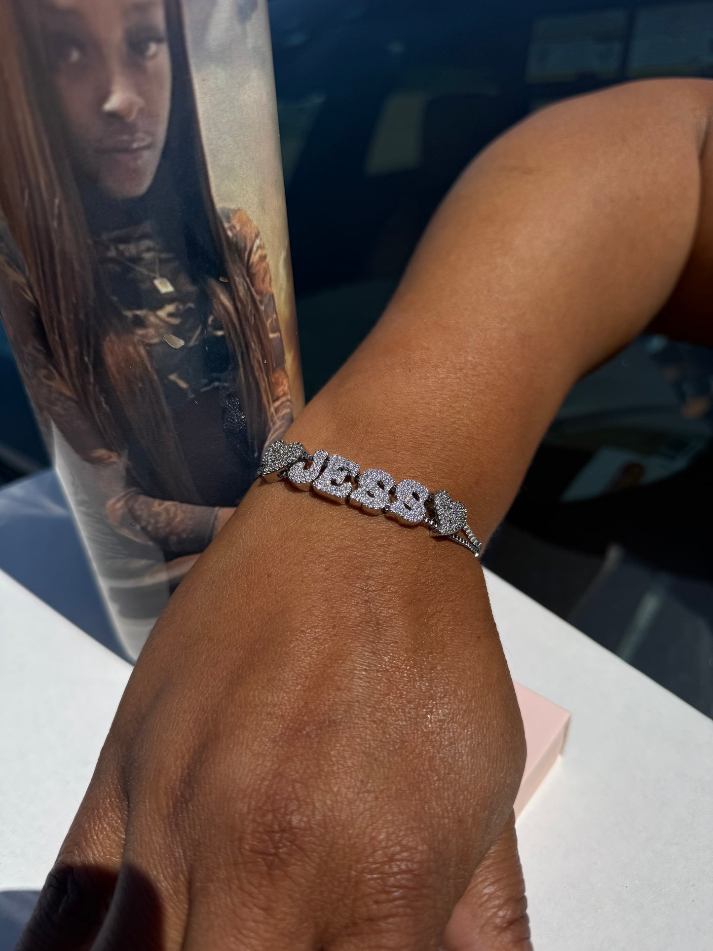 Iced charmed bracelet (custom)