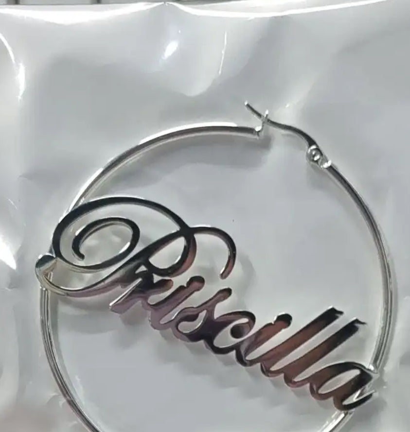 Custom Cursive Name Hoops (SHIPS IN 1-2 Weeks) - Certified Drip