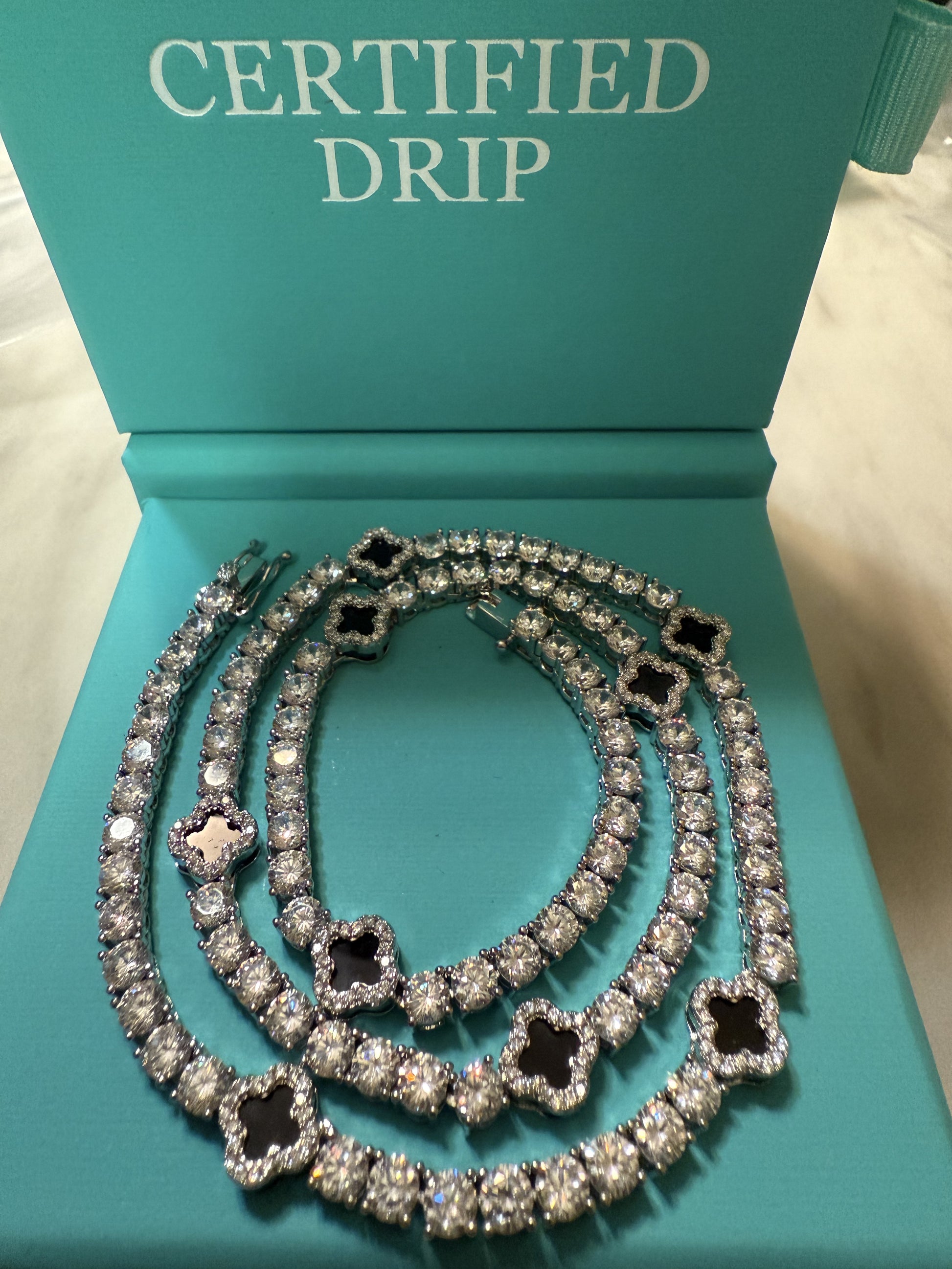 4mm Icy four leaf clover tennis chain - Certified Drip
