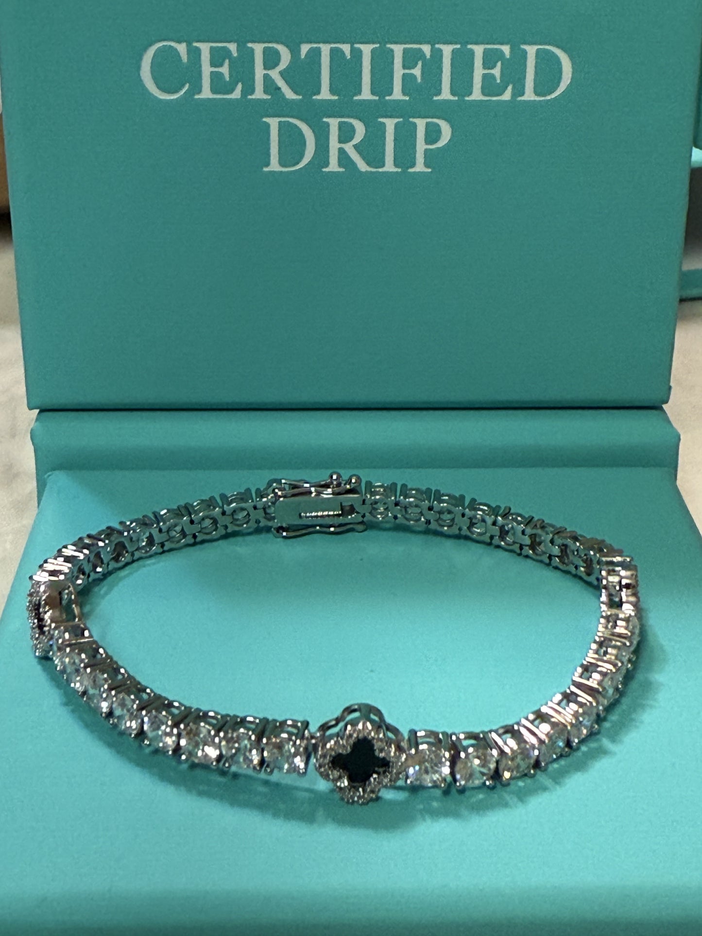 4mm Icy four leaf clover tennis bracelet