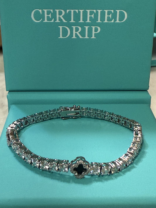 4mm Icy four leaf clover tennis bracelet