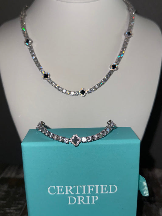 Icy Clover Tennis Chain & Bracelet