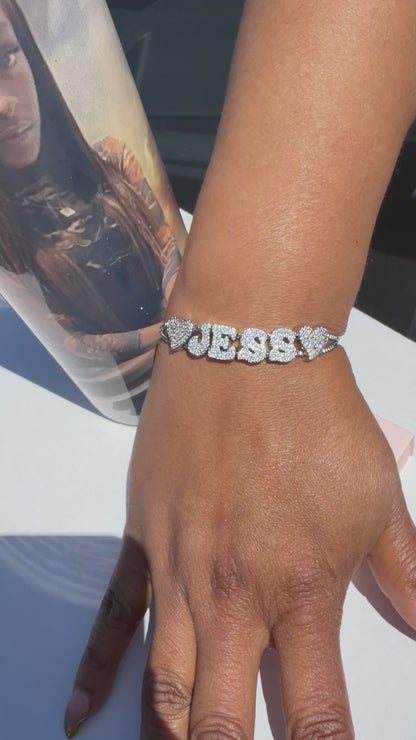 Iced charmed bracelet (custom)