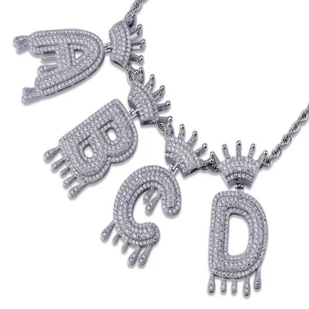 Crowned Letter Pendant-Certified Drip