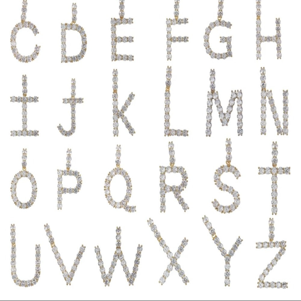 Iced Letter Pendant A-Z-Certified Drip