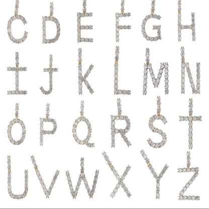 Iced Letter Pendant A-Z-Certified Drip