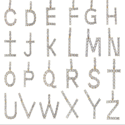Iced Letter Pendant A-Z-Certified Drip