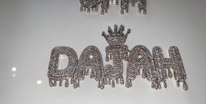 Crowned Custom Nameplate Pendant (SHIPS IN 2-4 WEEKS)