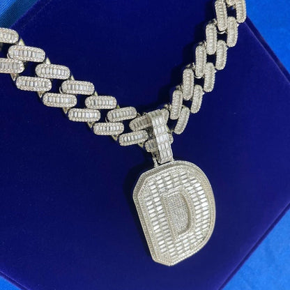 Icy Baguette Initial / 20mm Cuban Chain Bundle (ships in 3-4 weeks) - Certified Drip