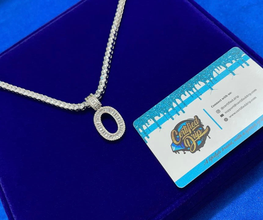 Icy Baguette Letter X Tennis Chain Bundle