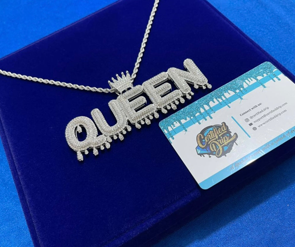 Crowned Custom Nameplate Pendant (SHIPS IN 2-4 WEEKS)