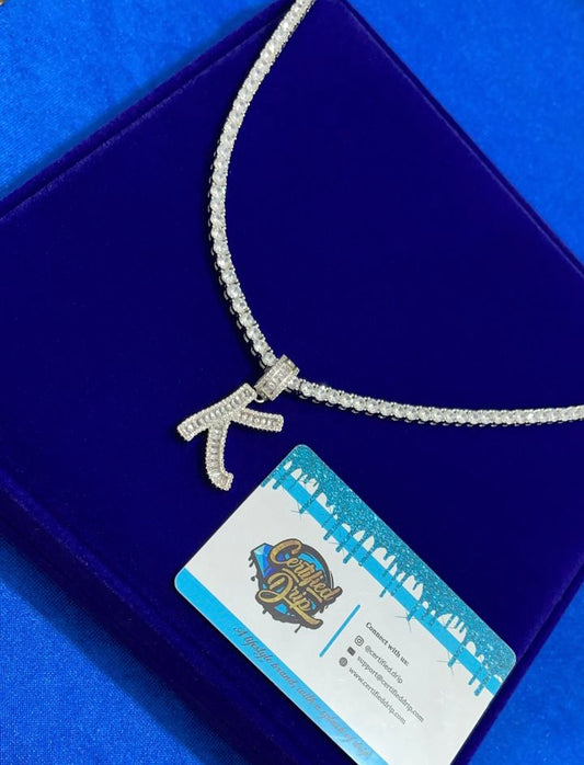 Icy Baguette Letter X Tennis Chain Bundle