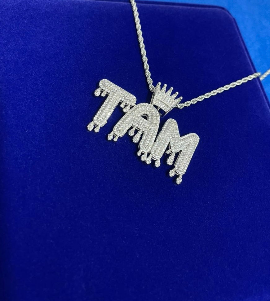 Crowned Custom Nameplate Pendant (SHIPS IN 2-4 WEEKS)