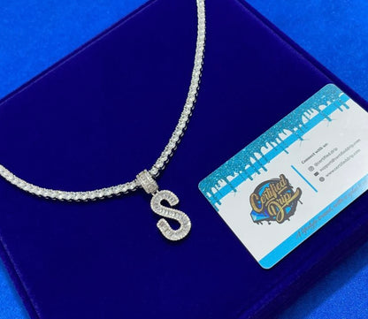 Icy Baguette Letter X Tennis Chain Bundle