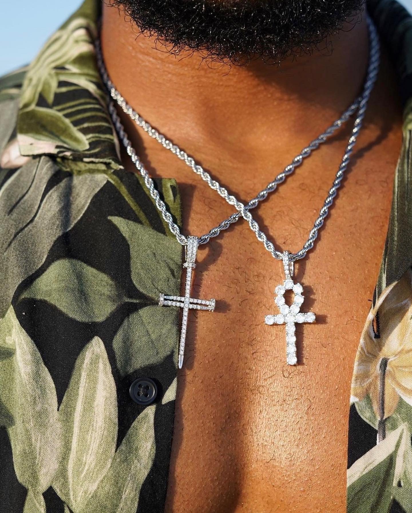 Iced Out Cross Nail Pendant - Certified Drip