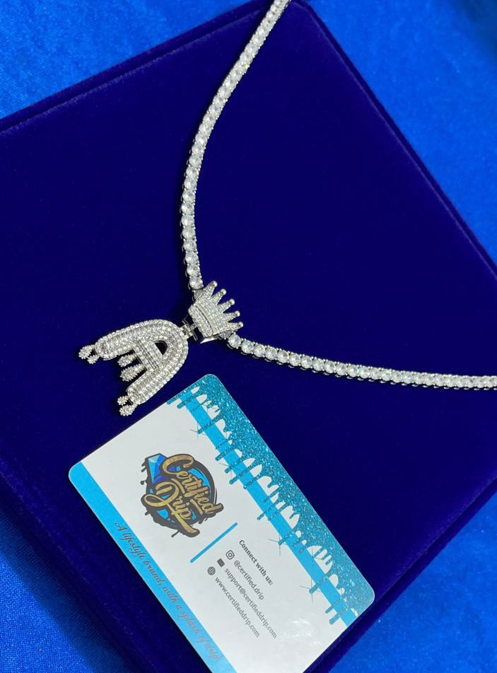 Icy Crown Letter X Tennis Chain Bundle