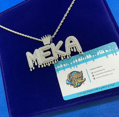 Crowned Custom Nameplate Pendant (SHIPS IN 2-4 WEEKS)