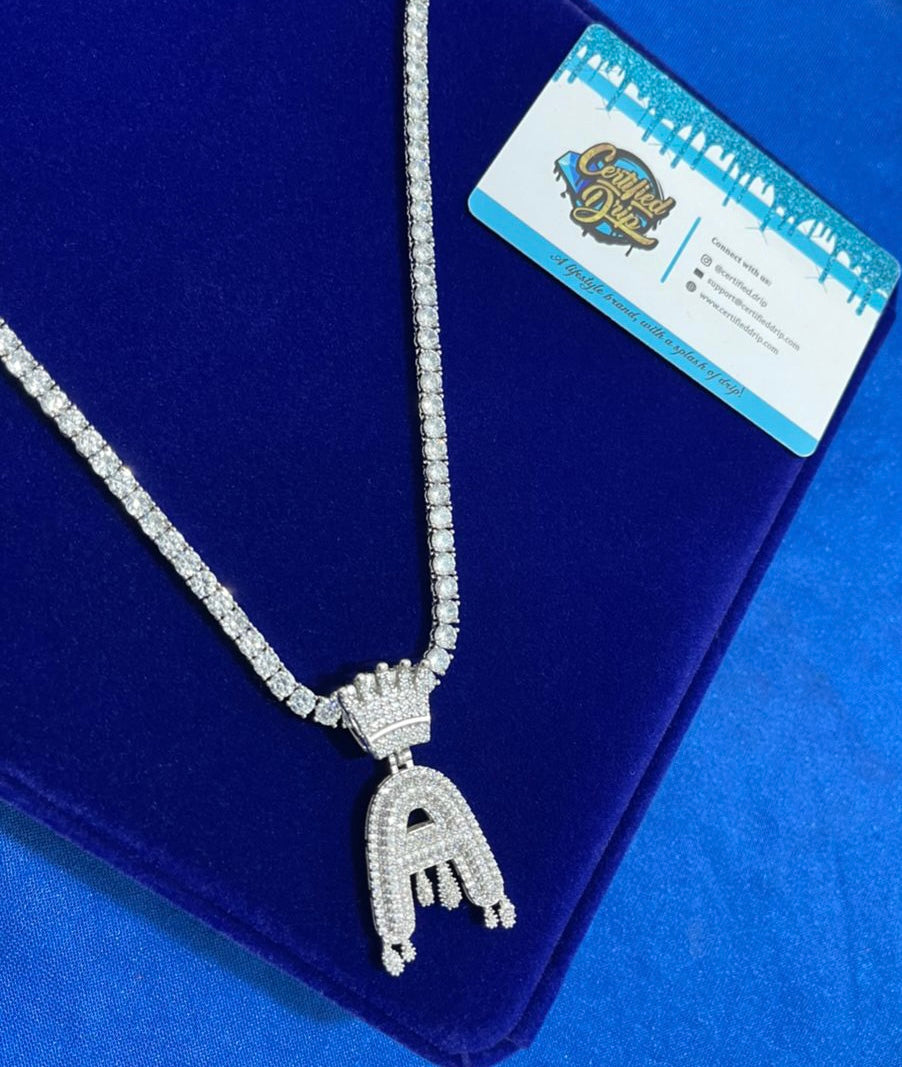 Icy Crown Letter X Tennis Chain Bundle