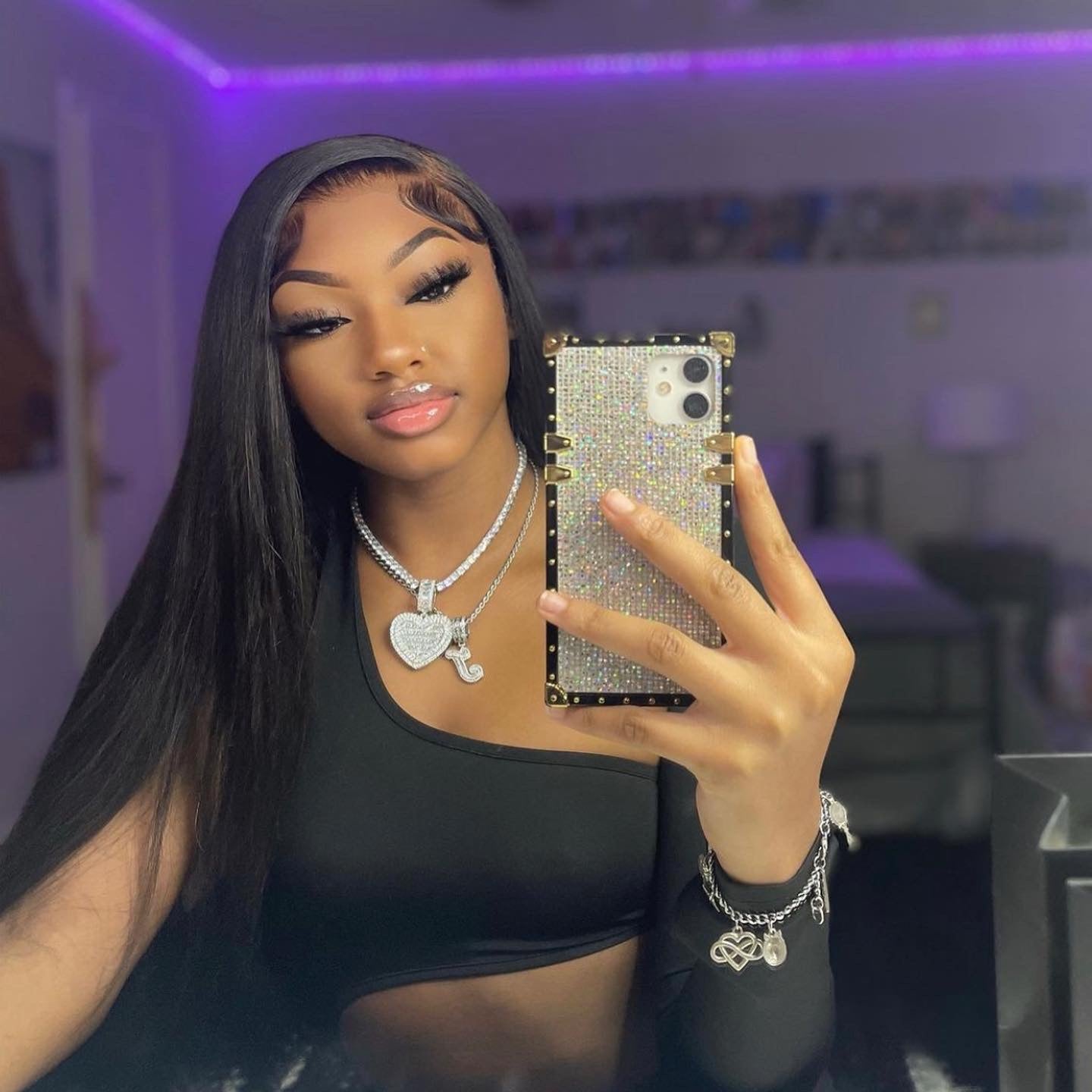 Iced Heart Photo Pendant & 4mm Tennis Chain Bundle