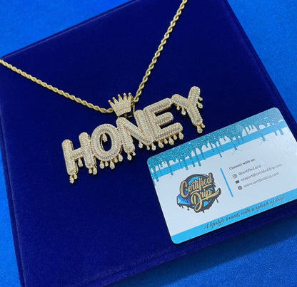 Crowned Custom Nameplate Pendant (SHIPS IN 2-4 WEEKS)