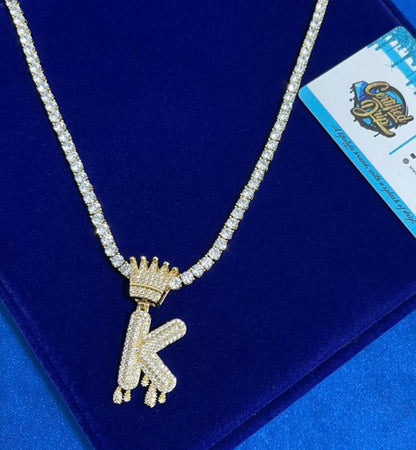 Icy Crown Letter X Tennis Chain Bundle