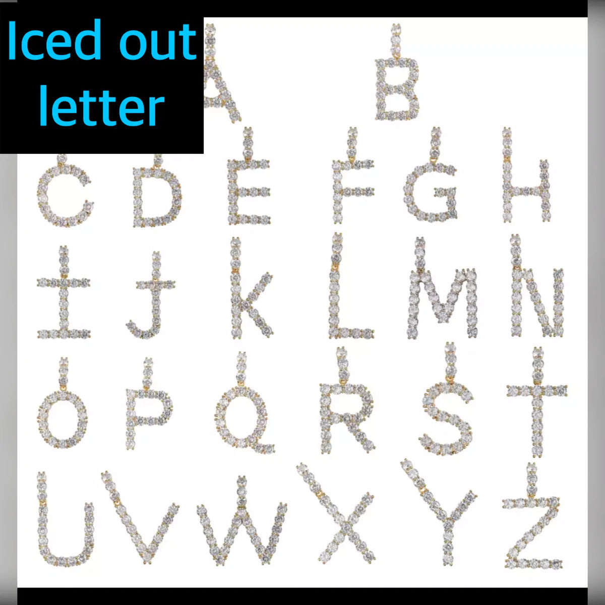 Iced Out Letter X Tennis Chain Bundle