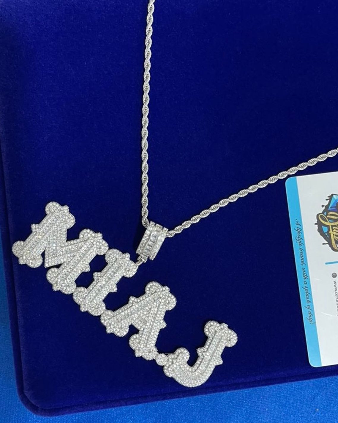 Iced Baguette Micro Paved Custom Name Pendant (Ships in 2-4 weeks) - Certified Drip