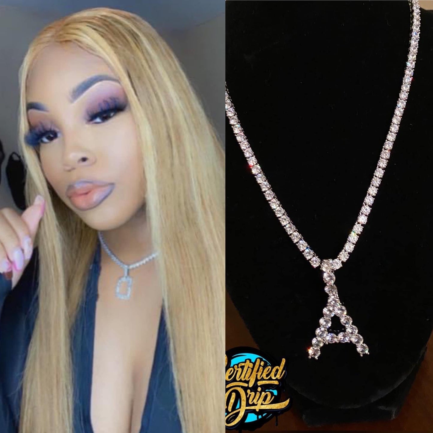 Iced Out Letter X Tennis Chain Bundle