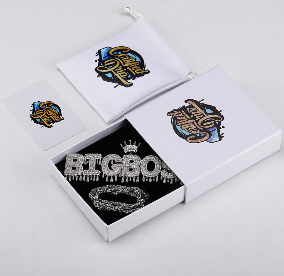 Crowned Custom Nameplate Pendant (Ships in 2-4 weeks)-Certified Drip